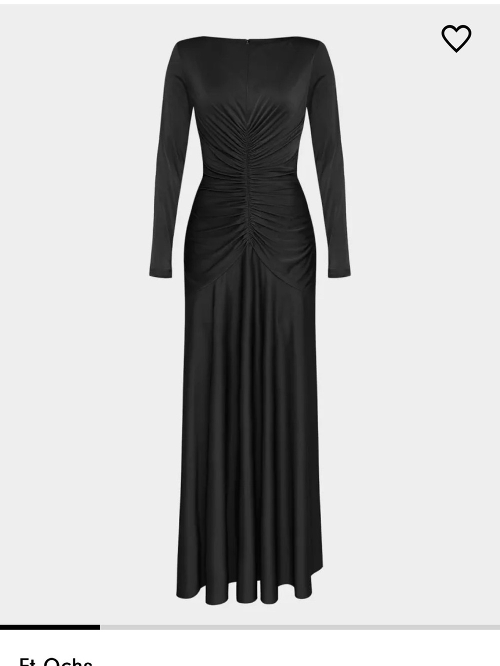 Long Sleeve Black Ruched Maxi Dress